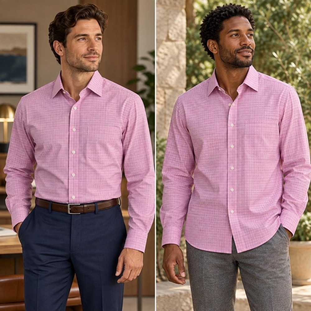 Brooks Brothers 1818 Regent Fit Shirt Men 15.5 33 Button Up Pink Supima Stretch